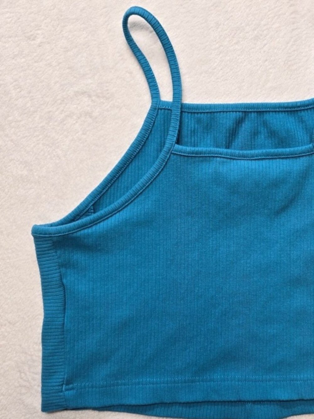 Crop Tank Top Blue Athleisure Y2K Women's‎ XL - Picture 2 of 2